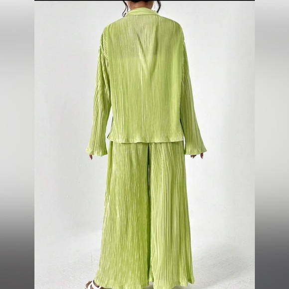 SHEIN Essnce Drop Shoulder Shirt & Wide Leg Pants large two piece matching set - Picture 9 of 11